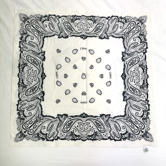 Chloe Navy Paisley Cowboy Print Cotton Bandana Scarf - Picture 6 of 7